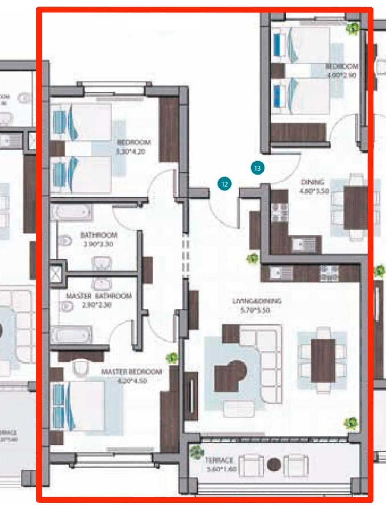 2apartment floor plan